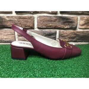 Anne Klein Shoes Women's 5 M Black Leather Akabbie Slingback Shoes Heels